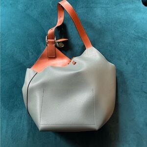 Tan and Mint Large Leather Women's Bag